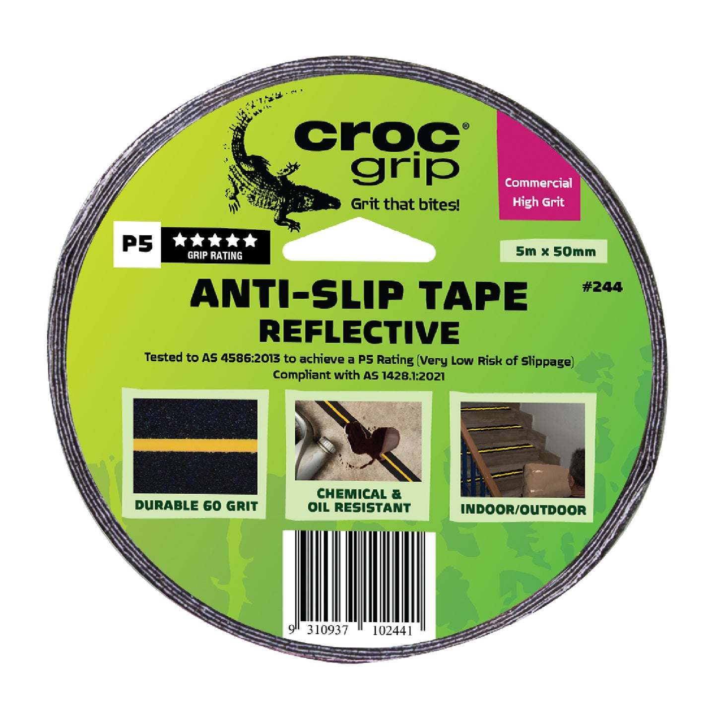 5M x 50MM Reflective Commercial High Grit Anti-Slip Tape