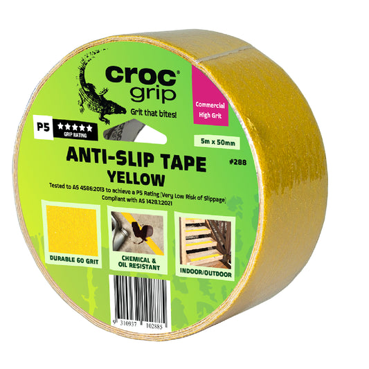 5M x 50MM Yellow Commercial High Grit Anti-Slip Tape