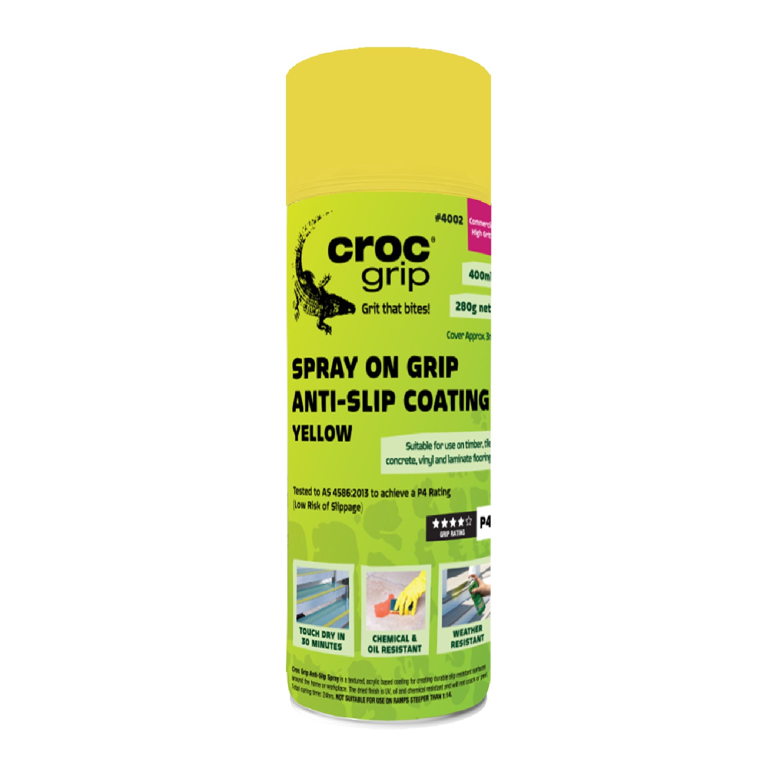 Yellow Spray on Grip Anti-Slip Coating – Croc Grip