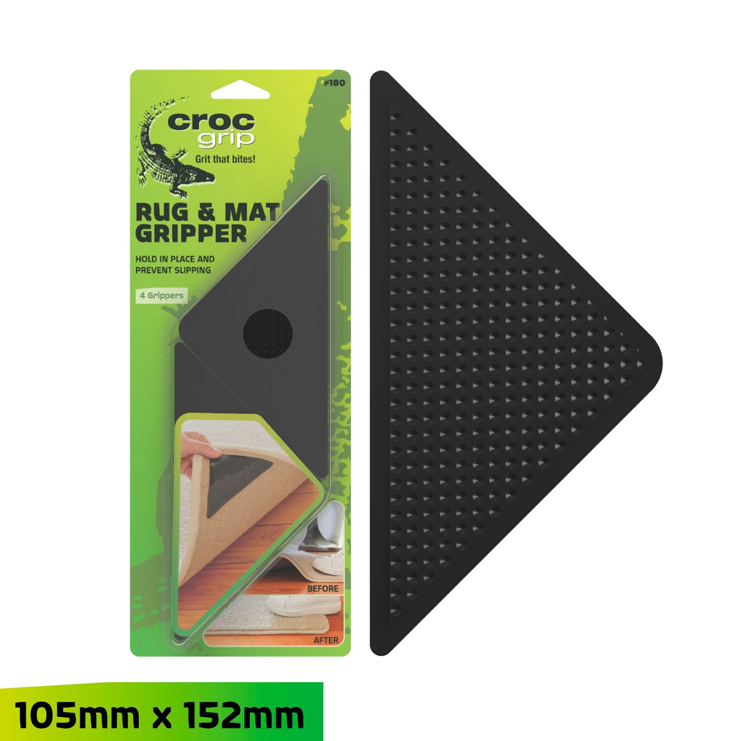 Reusable Adhesive Rug Grippers - 4 Pack