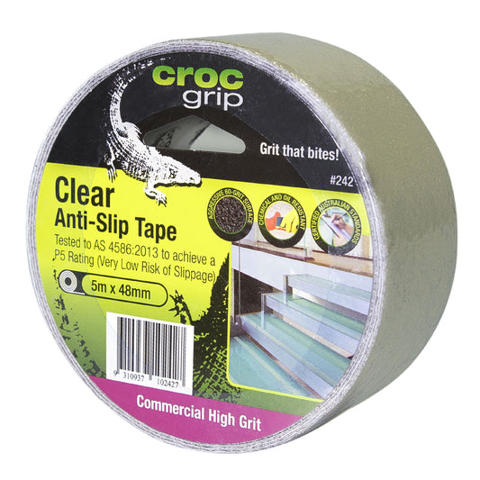 5M x 50MM Clear Commercial High Grit Anti-Slip Tape