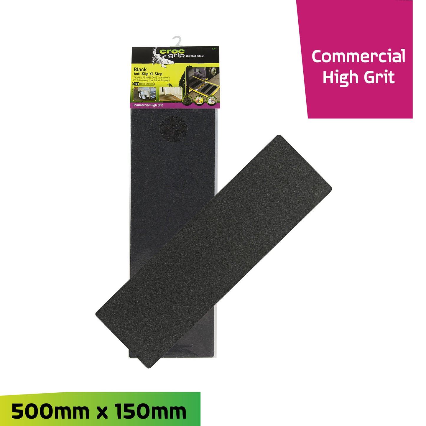 500MM x 150MM Black Commercial High Grit Anti-Slip XL Step