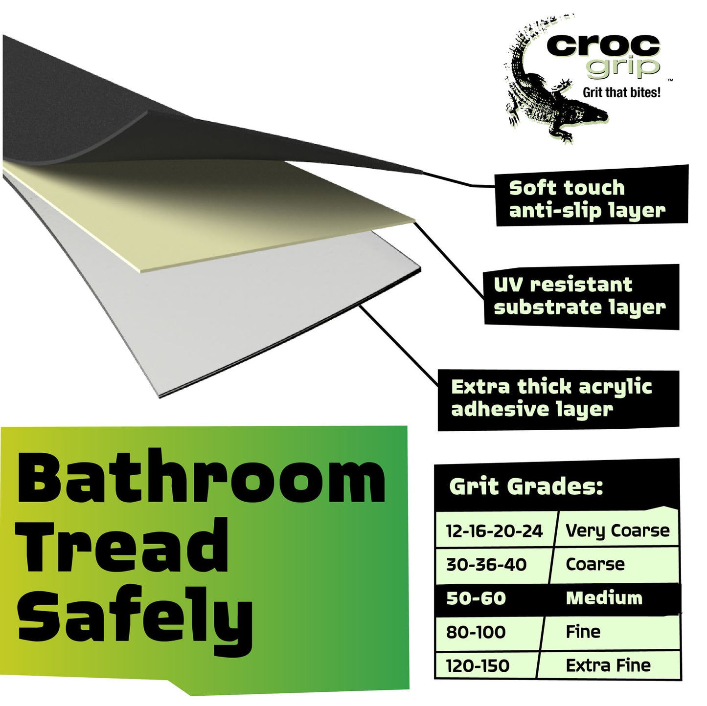 300MM x 18MM White Bathroom Tread Strips - 9 Pack