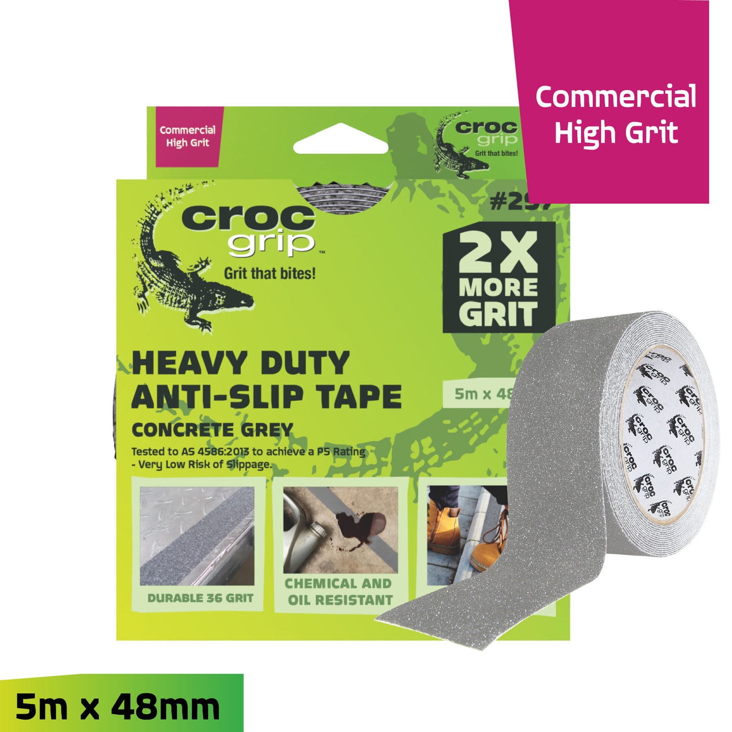 5M x 48MM Grey Commercial High Grit Heavy Duty Anti-Slip Tape