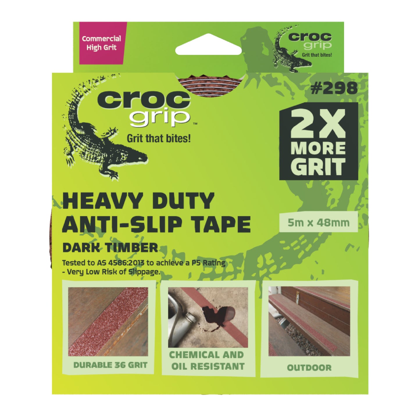 5M x 48MM Dark Timber Commercial High Grit Heavy Duty Anti-Slip Tape