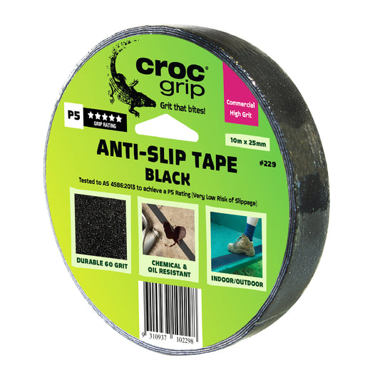 10M x 25MM Black Commercial High Grit Anti-Slip Tape