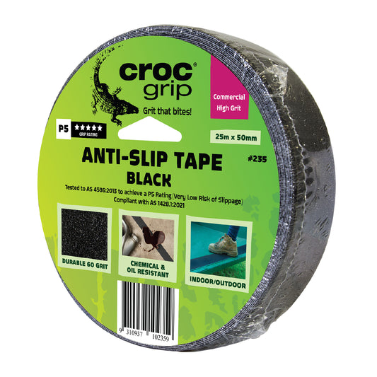 25M x 50MM Black Commercial High Grit Anti-Slip Tape