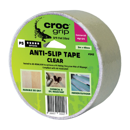 5M x 50MM Clear Commercial High Grit Anti-Slip Tape