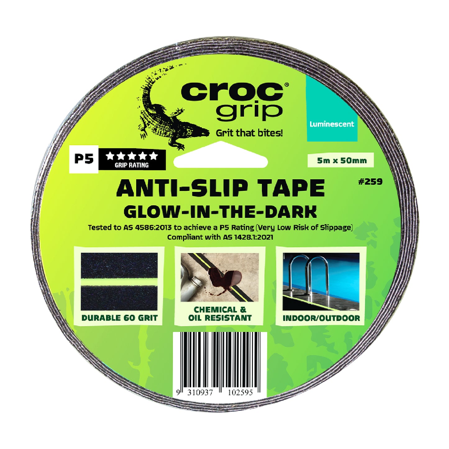 5M x 50MM Glow-in-the-Dark Anti-Slip Tape