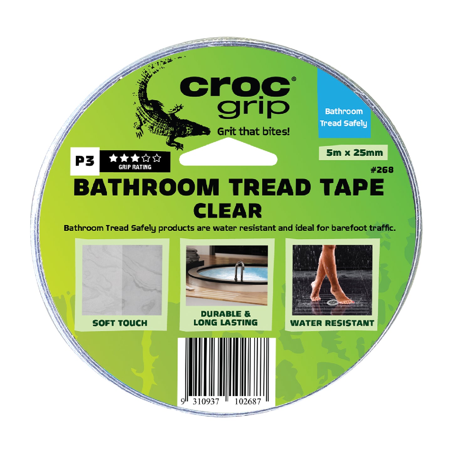 25MM x 5M Clear Bathroom Tread Tape