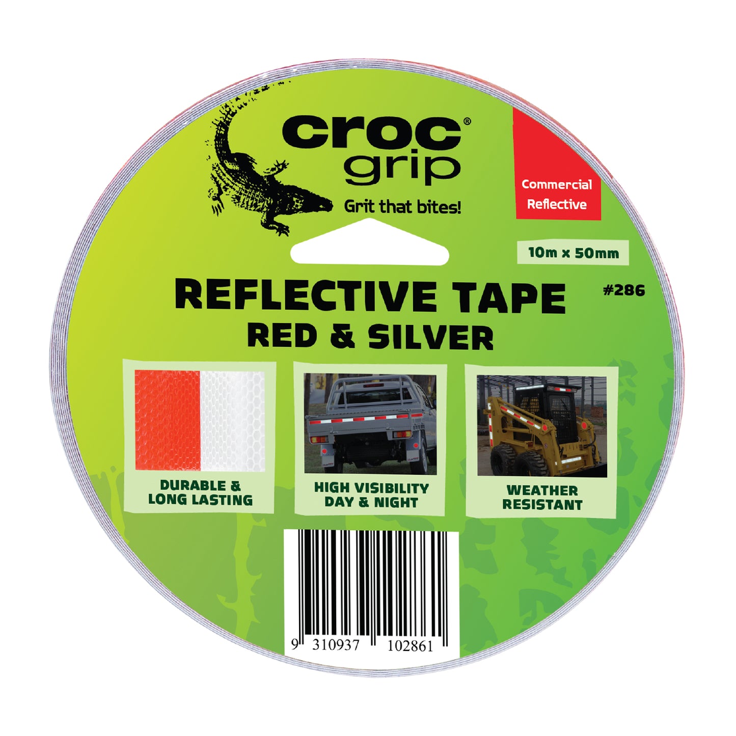 10M x 50MM Red & White Reflective Tape