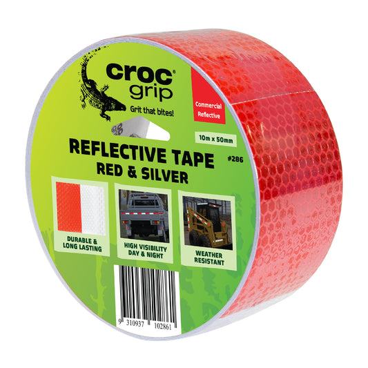 10M x 50MM Red & White Reflective Tape