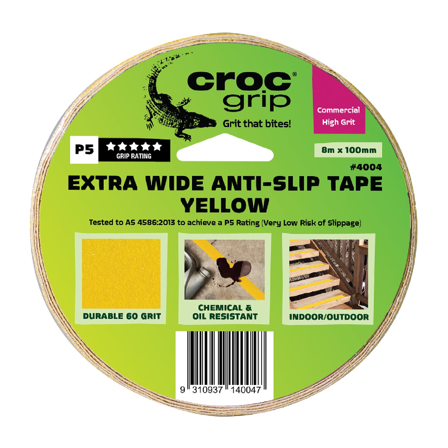 8M x 100MM Yellow Commercial High Grit Anti-Slip Tape