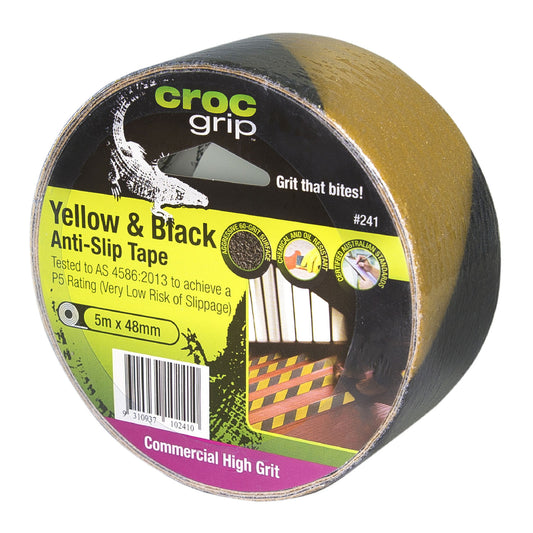 5M x 48MM Yellow/Black Commercial High Grit Anti-Slip Tape