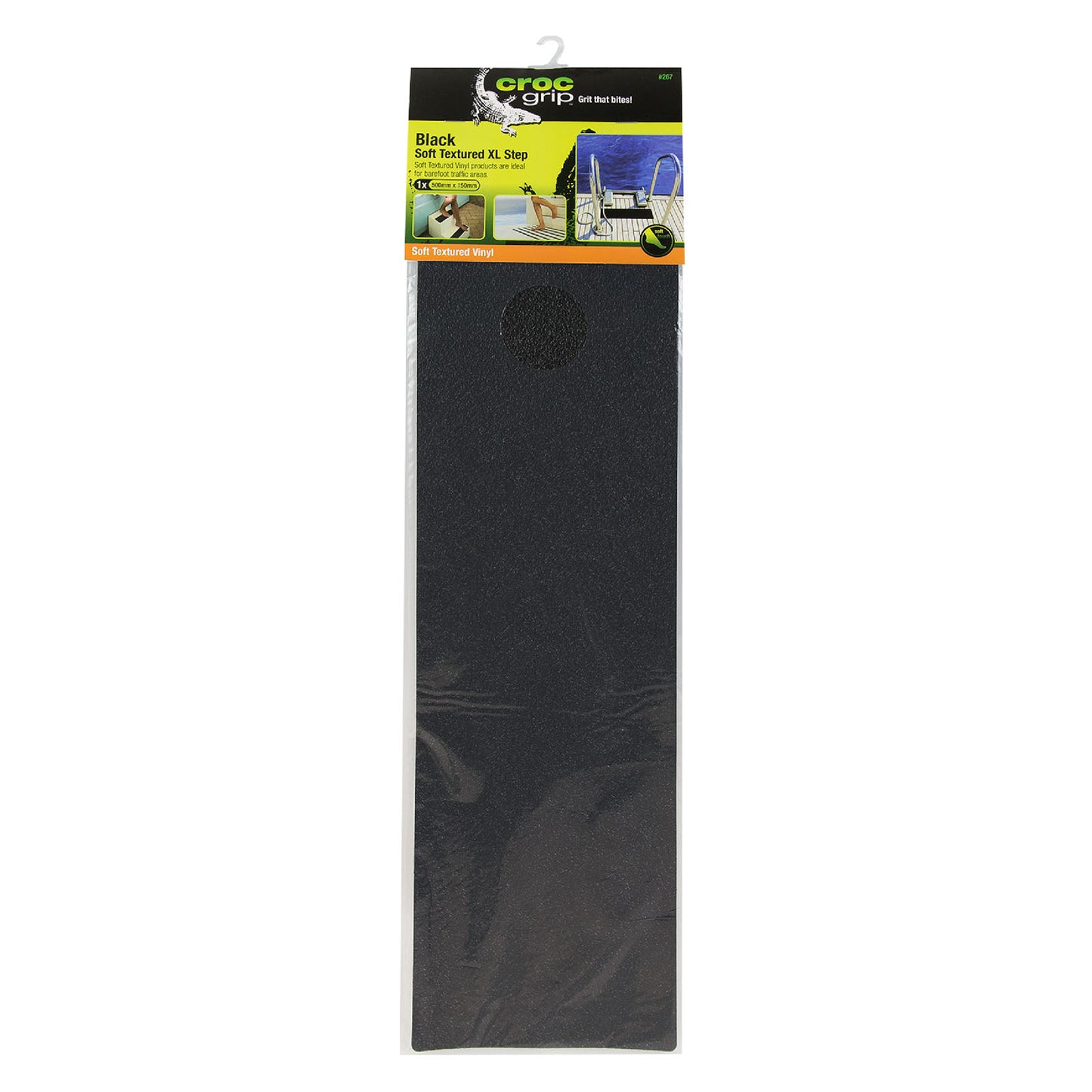 500MM x 150MM Black Soft Textured Vinyl Anti-Slip XL Step