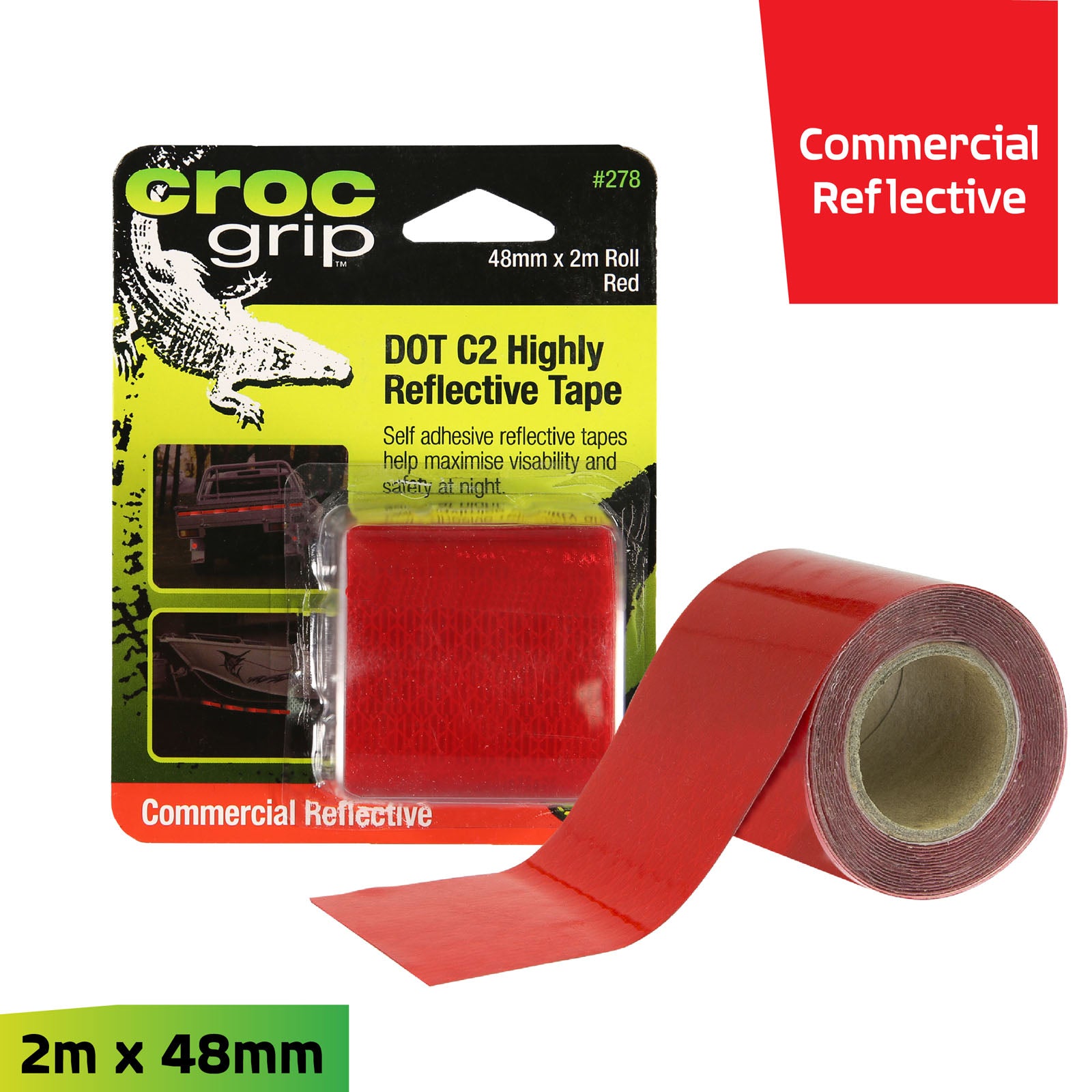 2M x 48MM Red DOT C2 Reflective Tape – Croc Grip